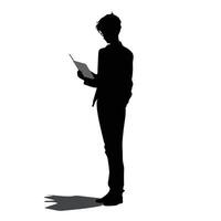 Man Reading Silhouette vector