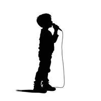 A child has a talent show black silhouettes isolated vector