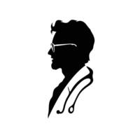 Doctor silhouette design isolated on white background. Doctor silhouette on white background. vector