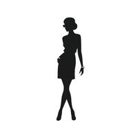 Silhouette of Woman in Stylish Pose vector