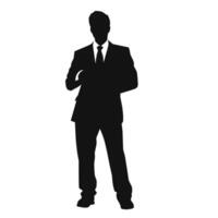 Silhouette of Businessman in Suit vector