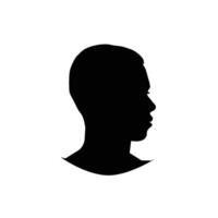 Male person profile silhouette isolated vector