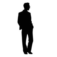 Male Silhouette with Glasses Side Profile vector