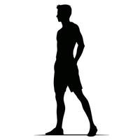 Athletic Male Silhouette Standing vector