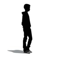 Teenager Standing Silhouette with Hands in Pockets vector