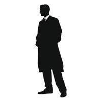 Side Profile Silhouette of Businessman in Suit vector