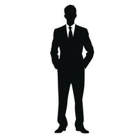 Silhouette of Businessman with Hands Behind Back vector