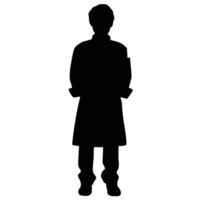 Silhouette of Man in Stylish Overcoat vector