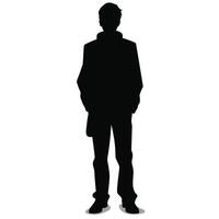 Standing Man Silhouette in Profile vector