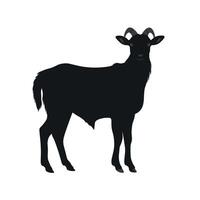 Goat farm animal black silhouettes isolated on white background vector