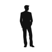 Businessman Silhouette Standing Sideways vector