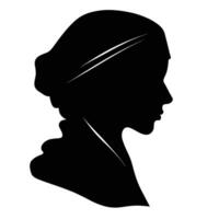 Arab female side view icon silhouette vector