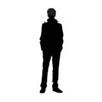 Traveler with Backpack Silhouette vector