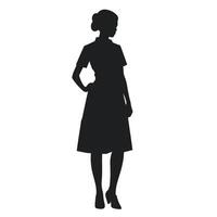 Silhouette of Fashionable Woman Standing vector