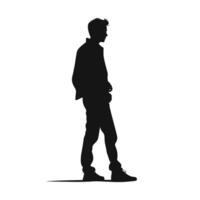 Side Profile of Man Walking Silhouette vector