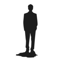 Front View Male Silhouette Standing vector