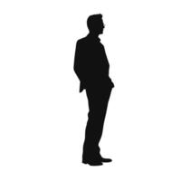 Man Silhouette Standing Profile View vector