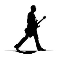 Rock Guitarist Silhouette Playing on Stage vector