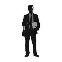 Professional Man Silhouette with Briefcase vector