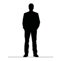 Mysterious Man Standing Alone Silhouette vector