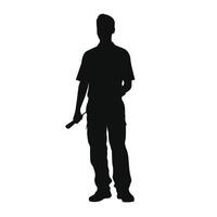 Silhouette of Chef Holding a Knife vector