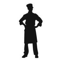 Professional Chef Silhouette Posing vector