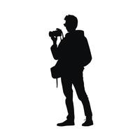 fotógrafo silueta con cámara vector