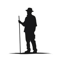 Trendy Man in Casual Attire Silhouette vector