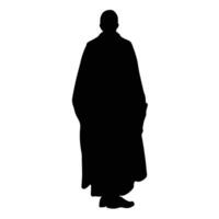 Silhouette of Businessman from Behind in Overcoat vector