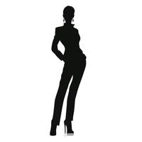 silueta de elegante mujer posando vector