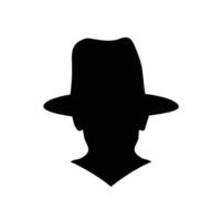 Man with hat silhouette isolated vector