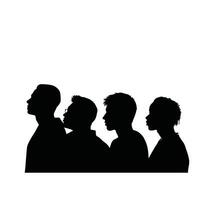 Group Silhouette of Diverse Men vector