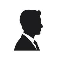 minimalista masculino silueta en traje perfil vector