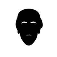 Arab people head front view silhouette vector