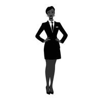 Silhouette of Confident Businesswoman Standing vector