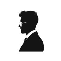 Fashionable Young Man with Glasses Silhouette vector