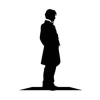 Classical Figure in Coat and Scarf Silhouette vector