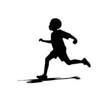 A kid does a relay race silhouette design isolated on white background. Kid silhouette on white background. vector