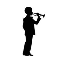 Man Playing Trumpet Silhouette vector