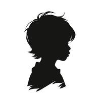 Cute child portrait silhouette design isolated on white background vector