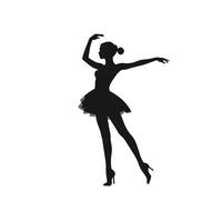 Ballerina Silhouette in Classic Pose vector