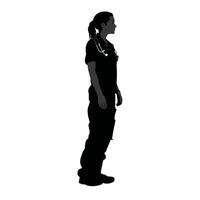 Silhouette of Female Nurse vector