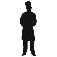 Chef Silhouette in Professional Attire vector