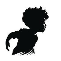 Child black silhouettes isolated on white background vector