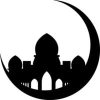 eid Mubarak Luna mezquita icono diseño ilustración vector