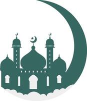 eid Mubarak Luna mezquita icono diseño ilustración vector