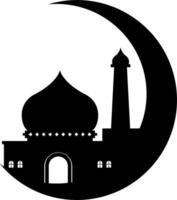 eid Mubarak Luna mezquita icono diseño ilustración vector