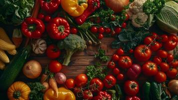 Top view variety of colorful fresh vegetables on the isolated background photo