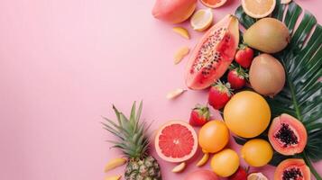 sano alimento, vegetales y frutas, parte superior ver foto