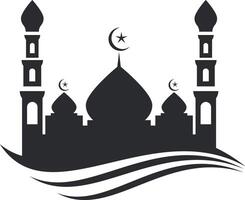 islámico mezquita icono silueta ilustración vector